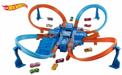 This is an image of a criss cross car track set for kids. 