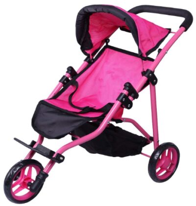 This is an image of Doll stroller with hot pink color 