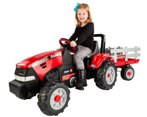 This is an image of Peg Perego kids Case IH Tractor and Trailer