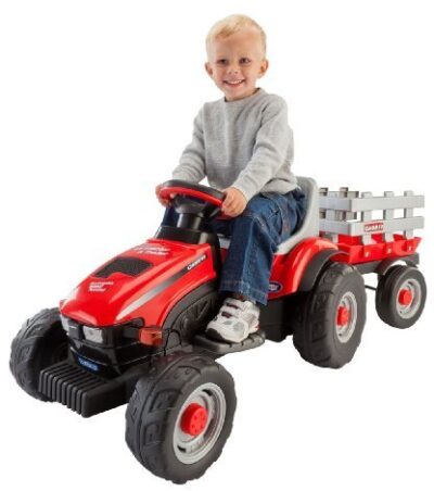 This is an image of Peg Perego kids Case IH Tractor and Trailer