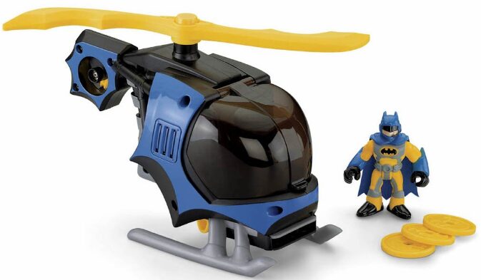 This is an image of helicopter with batman toy 