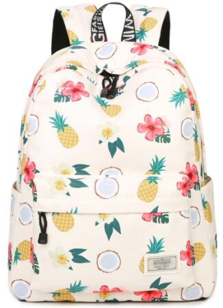 This is an image of backpack in white color for teens
