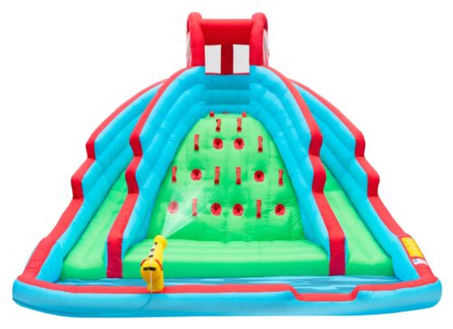 this is an image of an inflatable water slide park for all ages. 