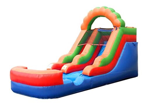 this is an image of a 12 foot tall inflatable water slide for all ages. 