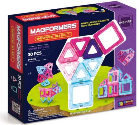 This is an image of magformers magnetic building blocks and educational kit for kids