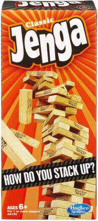 This is an image of kids and adults classic game jenga