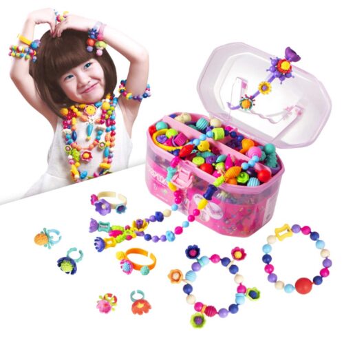 this is an image of a jewelry making kit for kids ages 3 to 7. 