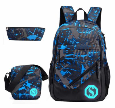 This is an image of a 3 set pattern style backpack. 