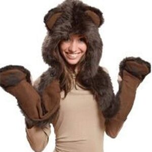 Girl wearing Animal Hood Hoodie Hat