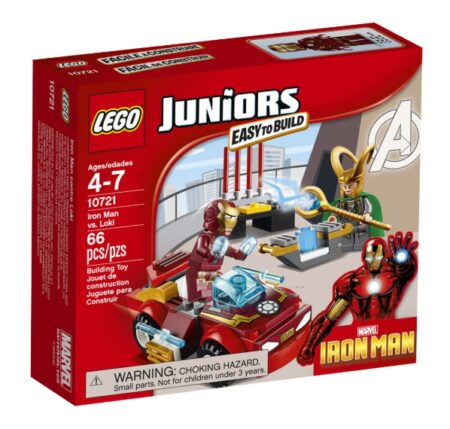 This is an image of a Juniors Iron Man vs. Loki building toy for 4 to 7 years old. 