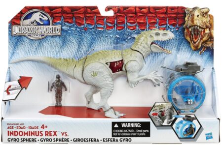 This is an image of Rex vs Gyrosphere toys Jurassic world