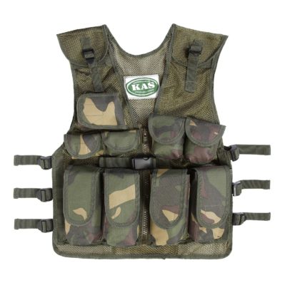 This is an image of a camouflage kids vest. 