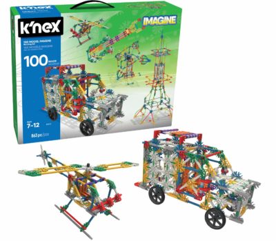 This is an image of a 100 models building set by K'NEX. 