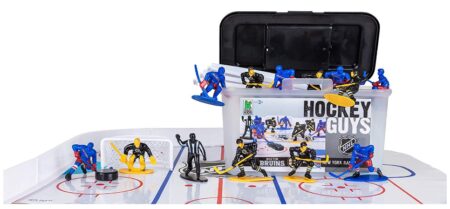 This is an image of kid's hockey guys toys set 