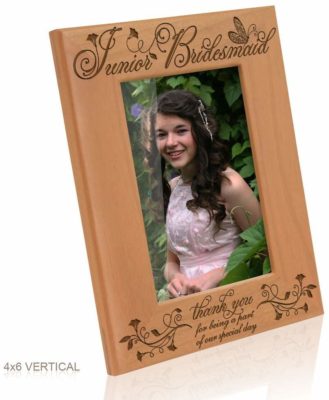 This is an image of a wooden photo frame for jr. bridesmaids. 