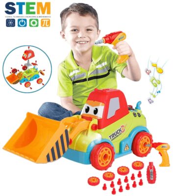 This is an image of boy's STEM car toy. colorful colors
