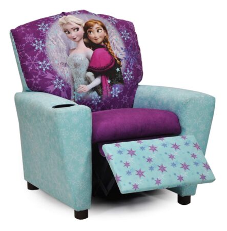 This is an image of a Disney Frozen inspired recliner designed for kids. 
