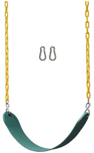 This is an image of Swing Seat with green plastic seat