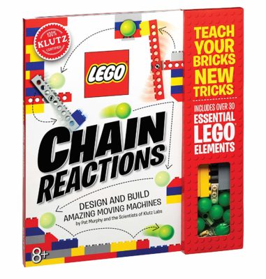 This is an image of a LEGO chain reaction building set. 