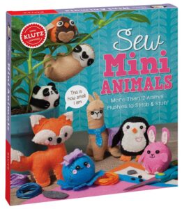 this is an image of a mini animal sewing and craft kit for kids ages 8 and up.. 