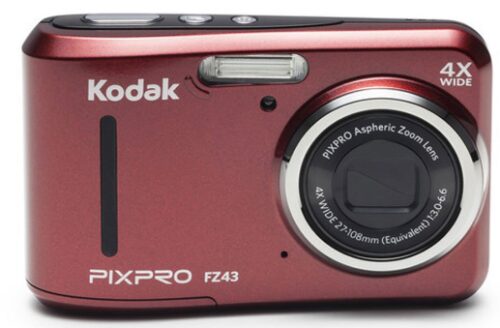 This is an image of Kodak digital camera in red color