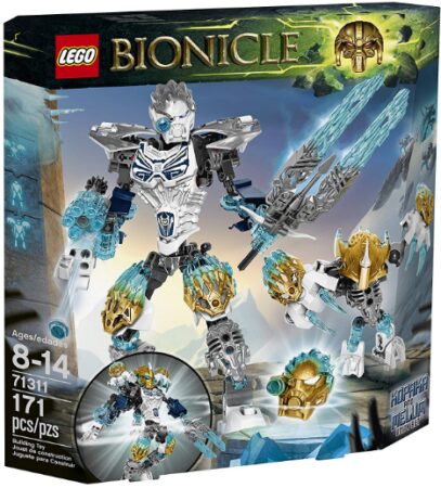 This is an image of LEGO bionicle kopaka and melum unity set designed for kids