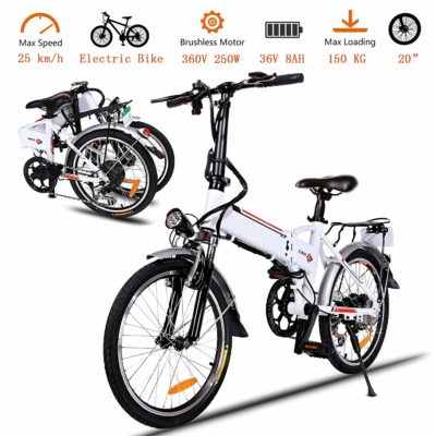 This is an image of a 20 inch white folding eBike by Korie.