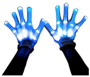 LED skeleton gloves glowing