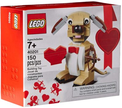This is an image of boy's LEGO bricks valentines dog building kit 