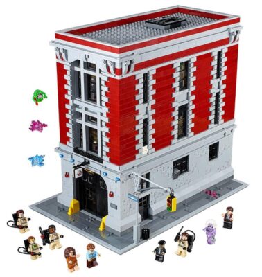 this is an image of a Ghostbuster firehouse headquarters building kit for kids. 
