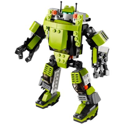 This is an image of a green Power Mech robotic kit by LEGO. 