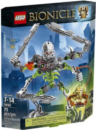 This is an image of LEGO bionicle skull slicer building kit for kids
