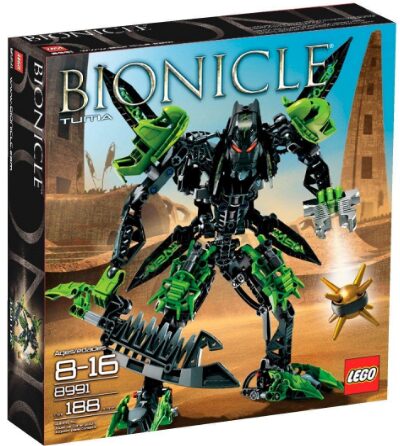 This is an image of LEGO bionicle tuma building kit toy designed for kids