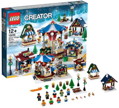 This is an image of LEGO creator expert winter village market building kit 