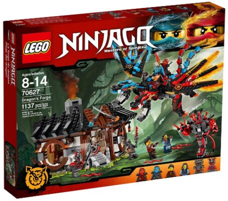 This is an image of LEGO ninjago Dragon Forge building kit age 8-14