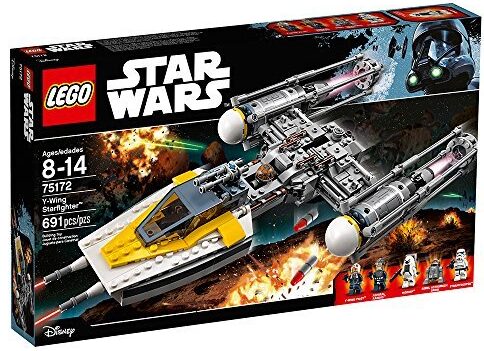 This is an image of LEGO star wars Y-Wing starfighter age 8-14