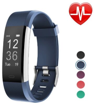 this is an image of a waterproof fitness tracker smart watch with heart rate monitor, calorie and pedometer feature designed for kids., men and women. 