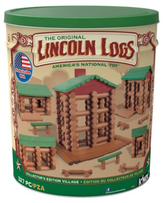 this is an image of a 327-piece Collector's Edition Village educational building set for kids for ages 3 and up.