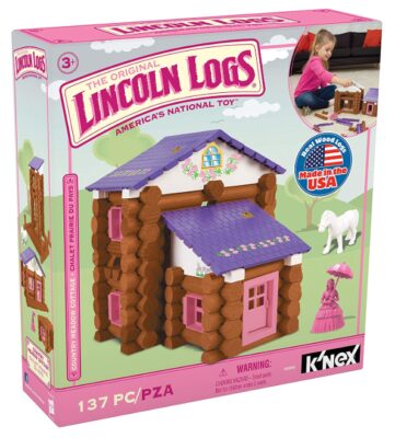 this is an image of a 137-piece Country Meadow Cottage building set for kids ages 3 and up. 