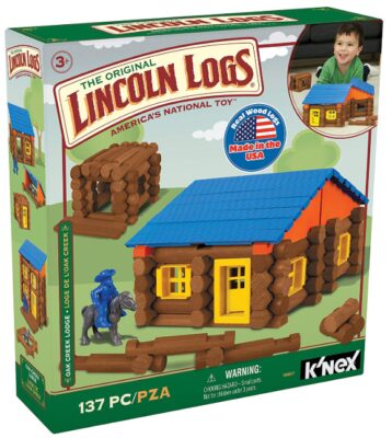 this is an image of a 137-piece Oak Creek Lodge educational building set for kids ages 3 and up. 