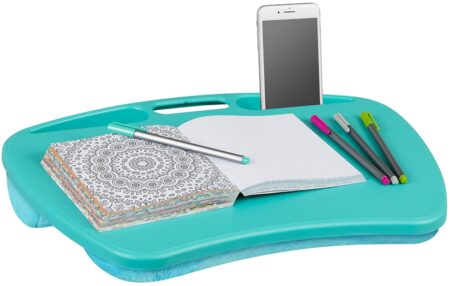 This is an image of kid's Lap desk fits upt to 15.6 inch. Turquoise Color