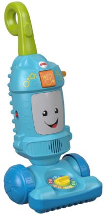 This is an image of blue Vacuum cleaner with sound for kids by Fisher-Price