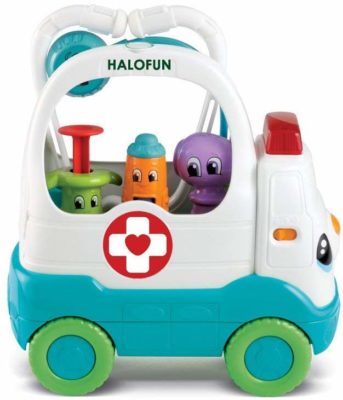 This is an image of a medical kit toy car. 