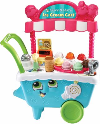 This is an image of an ice cream toy cart for toddlers. 