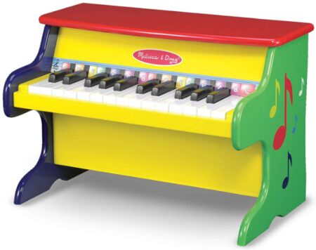 This is an image of red and yellow Color Coded piano