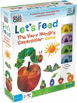This is an image of a counting card game called Let's Feed The Very Hungry Caterpillar . 