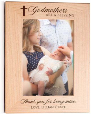 This is an image of a personalized baby frame featuring godmother.