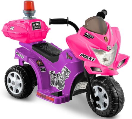 This is an image of Lil Patrol 6V Pink motorcycle