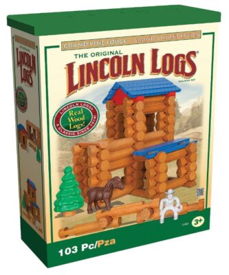 this is an image of a 103-piece Grand Pine Lodge building for kids ages 3 and up. 
