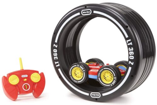 This is an image of rc car and tire toy for toddler